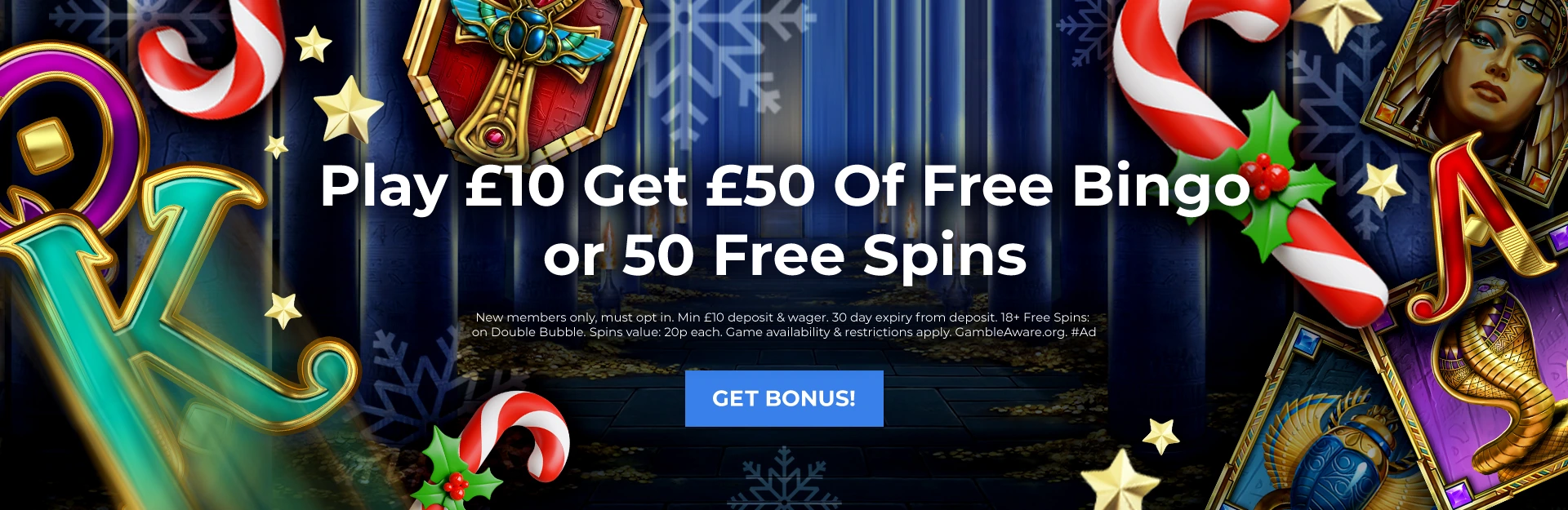 Play £10 Get £50 Of Free Bingo or 50 Free Spins